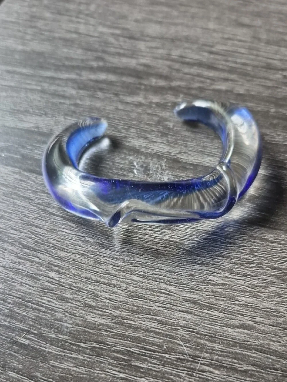 Blue Clear Glass Cuff Bracelet Murano?